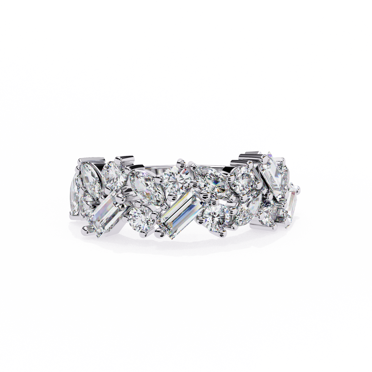 Reverra 14K Mixed Shape Diamond Band, Oval & Baguette Harmony, CTTW-1.64