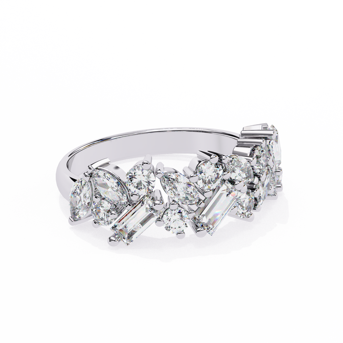 Reverra 14K Mixed Shape Diamond Band, Oval & Baguette Harmony, CTTW-1.64
