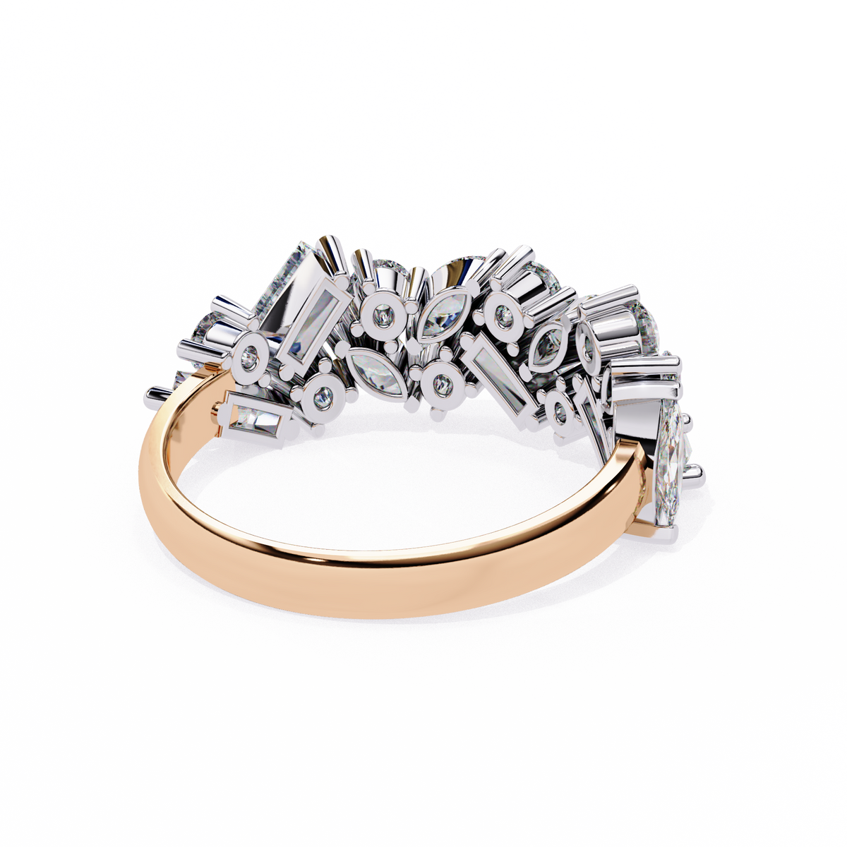 Reverra 14K Mixed Shape Diamond Band, Oval & Baguette Harmony, CTTW-1.64