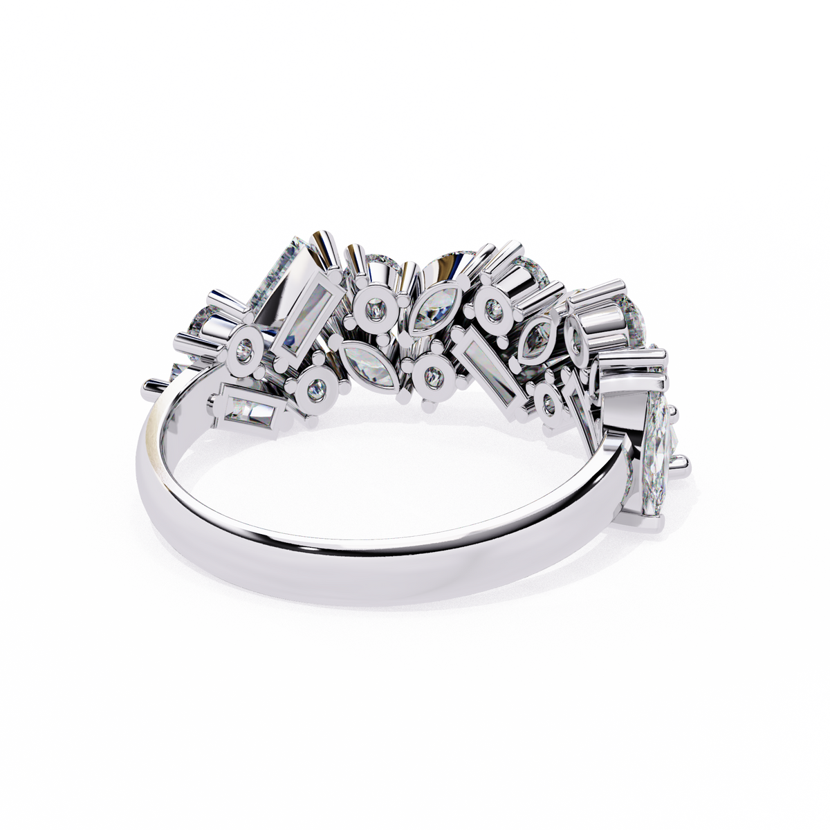 Reverra 14K Mixed Shape Diamond Band, Oval & Baguette Harmony, CTTW-1.64