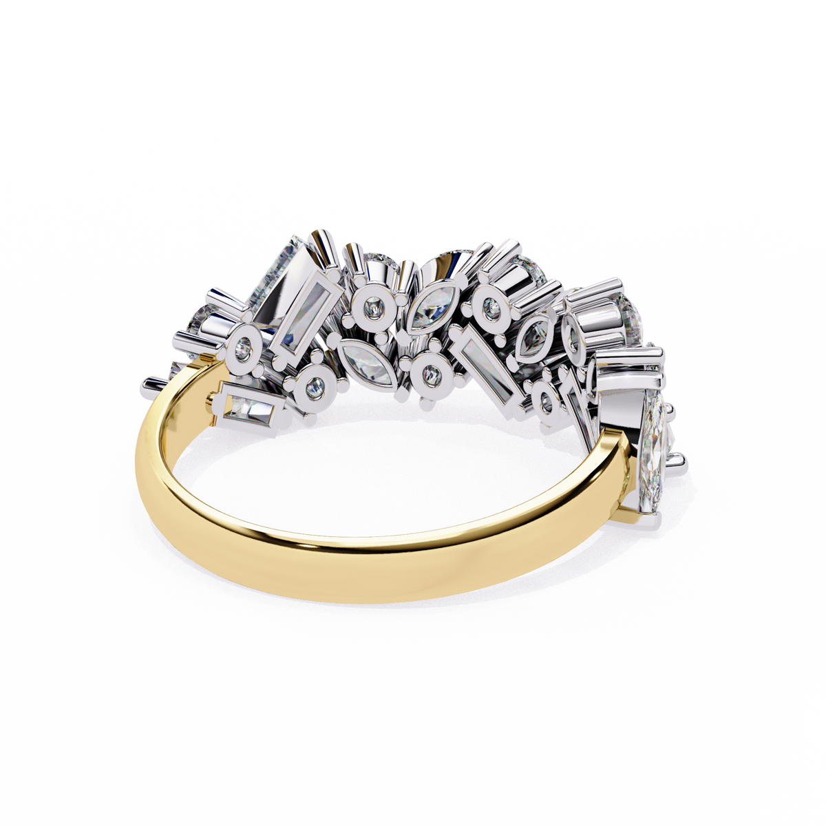 Reverra 14K Mixed Shape Diamond Band, Oval & Baguette Harmony, CTTW-1.64