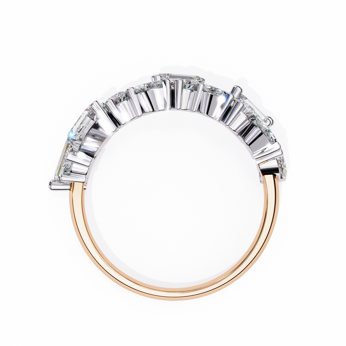Reverra 14K Mixed Shape Diamond Band, Oval & Baguette Harmony, CTTW-1.64