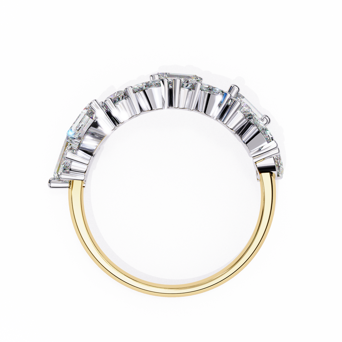 Reverra 14K Mixed Shape Diamond Band, Oval & Baguette Harmony, CTTW-1.64