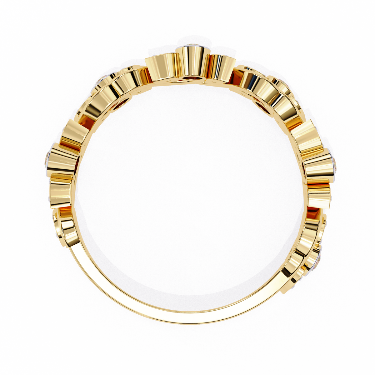 Reverra 14K Vine Leaf Diamond Eternity Band, CTTW-0.17