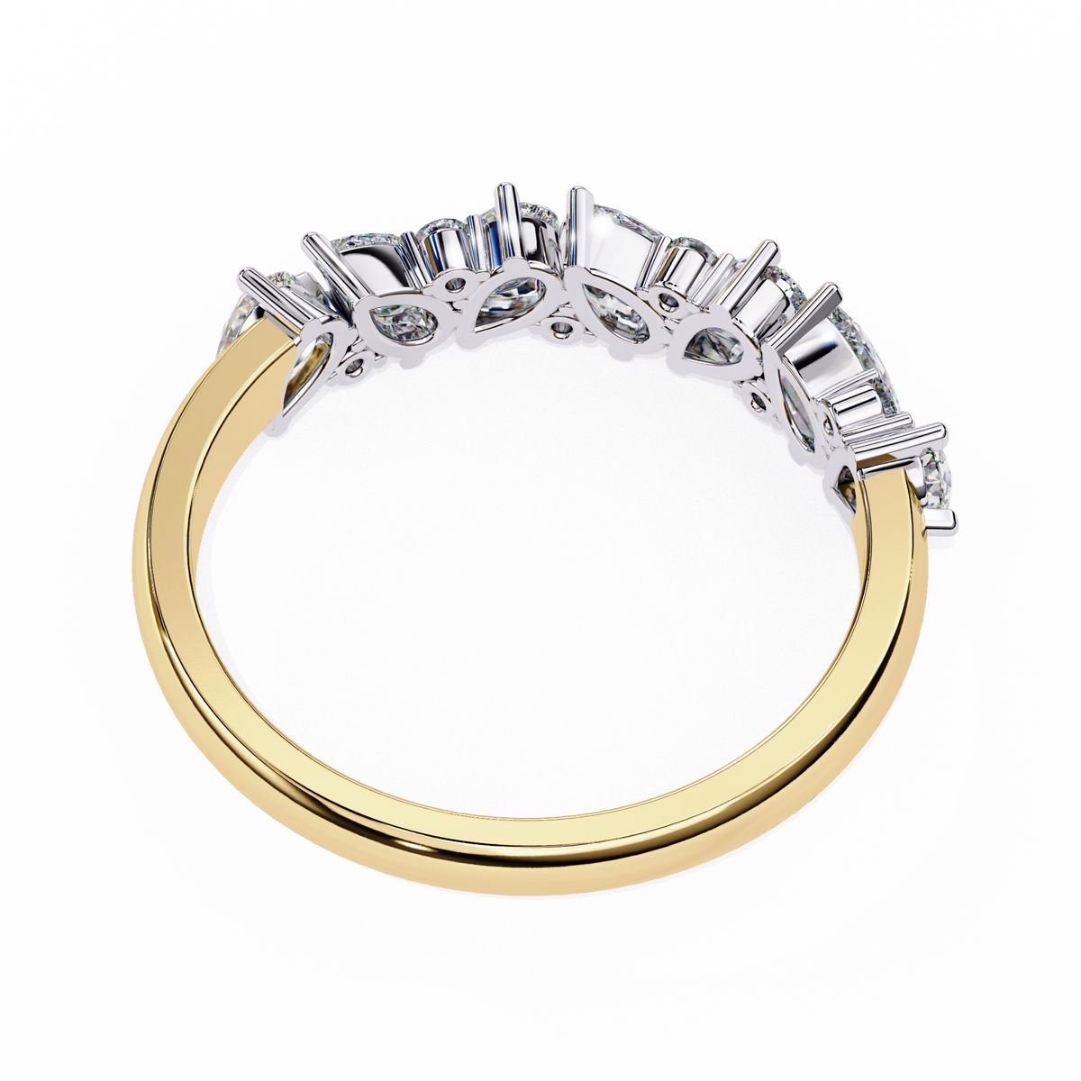 Reverra 14K Pear and Round Diamond Cluster Ring, CTTW-0.73