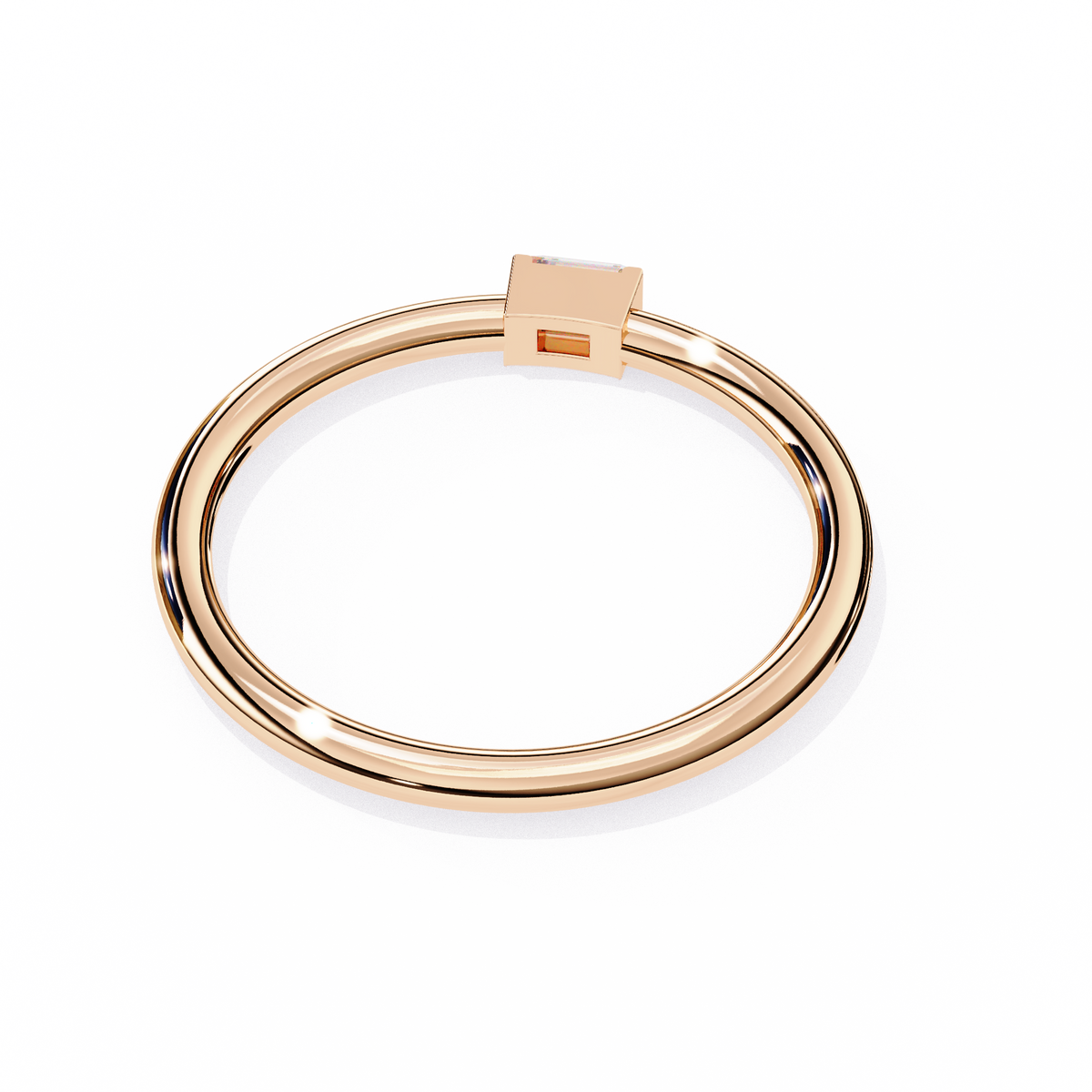 Reverra 14K Baguette Diamond Solitaire Ring, CTTW-0.11