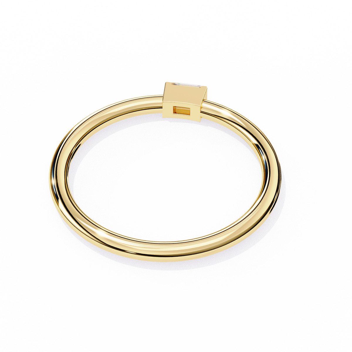 Reverra 14K Baguette Diamond Solitaire Ring, CTTW-0.11