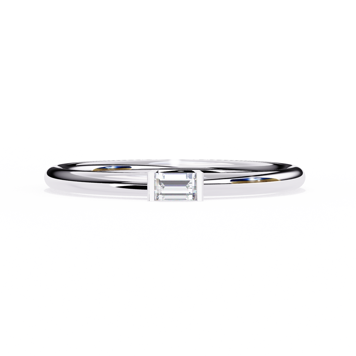 Reverra 14K Baguette Diamond Solitaire Ring, CTTW-0.11