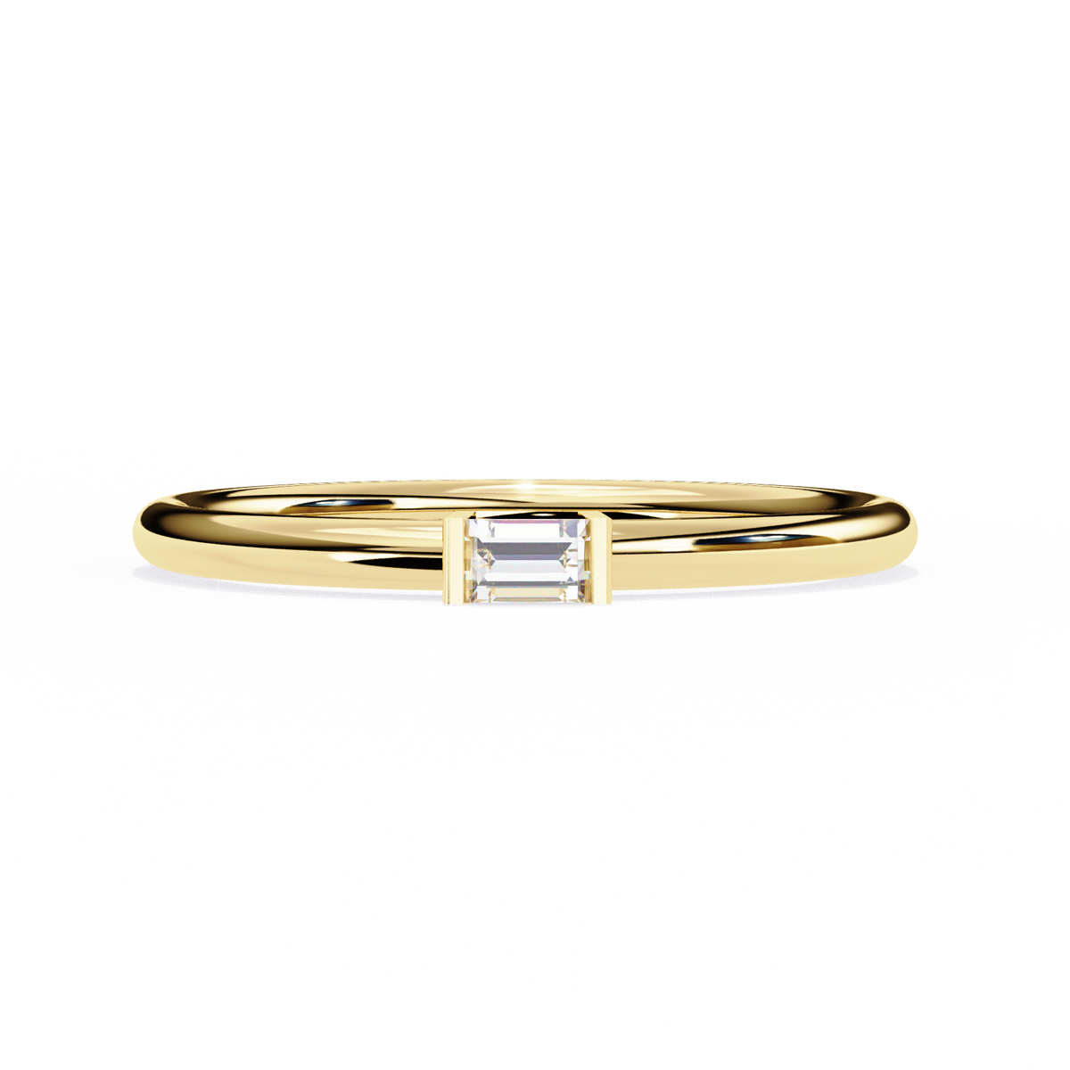 Reverra 14K Baguette Diamond Solitaire Ring, CTTW-0.11