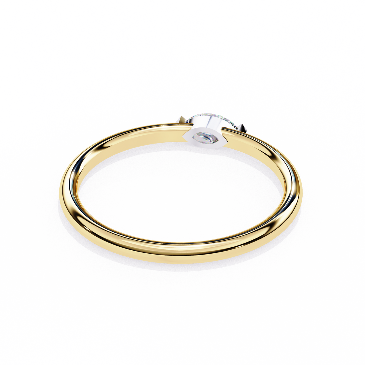 Reverra 14K Marquise Diamond Solitaire Ring, CTTW-0.1