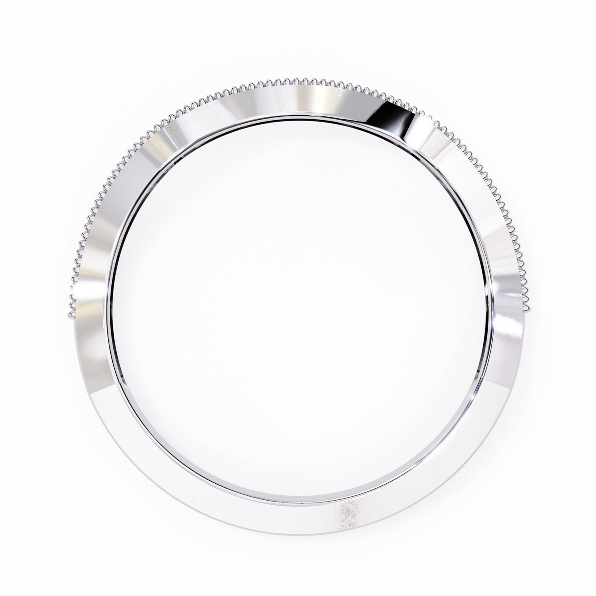 Reverra 14K Diamond Chevron Wedding Band with Milgrain Detail, CTTW-0.158