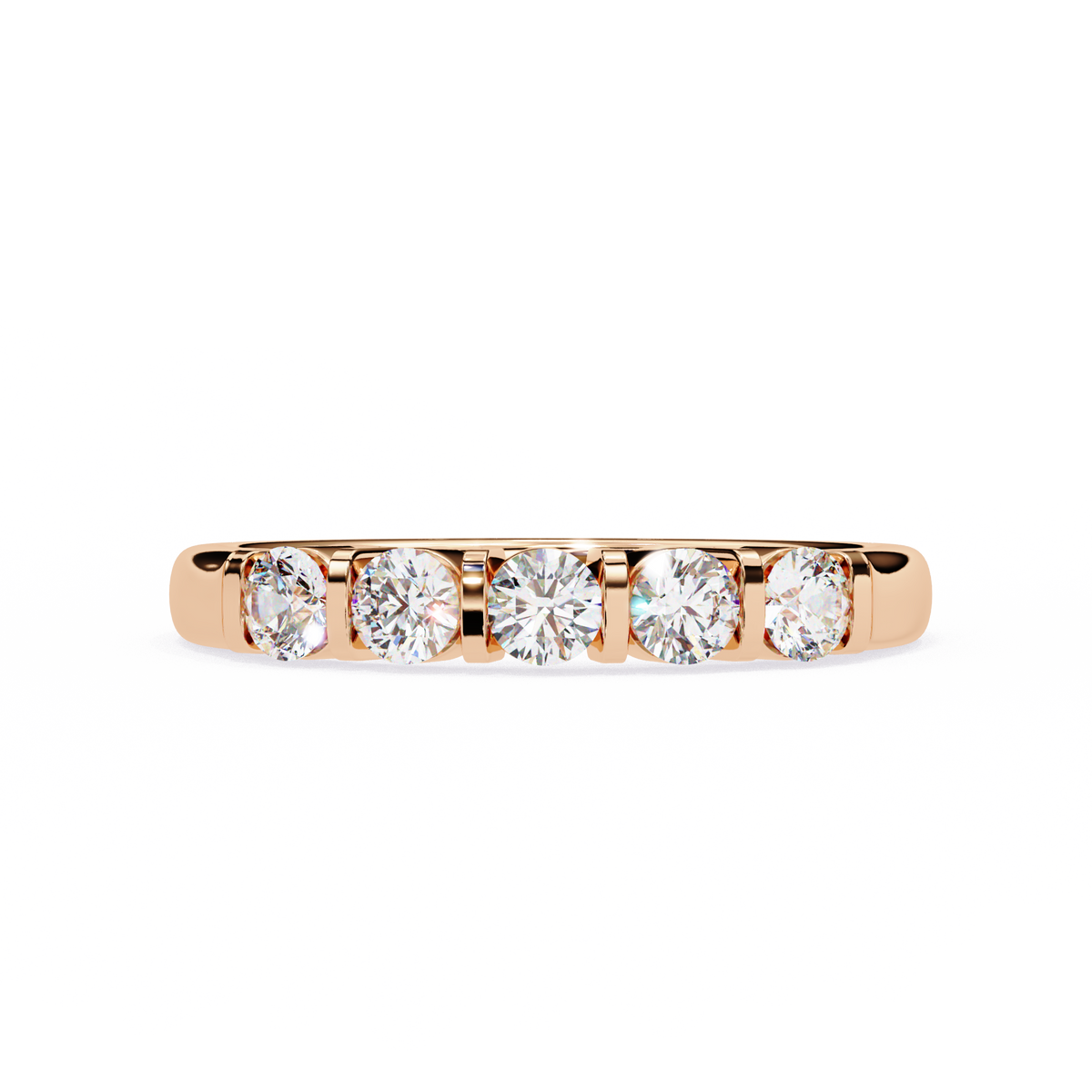 Reverra 14K Five-Stone Diamond Band Engagement Rings, CTTW-0.51