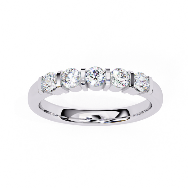 Reverra 14K Gold Round Lab Grown Diamond Five-Stone Engagement Ring for Women, CTTW-0.51