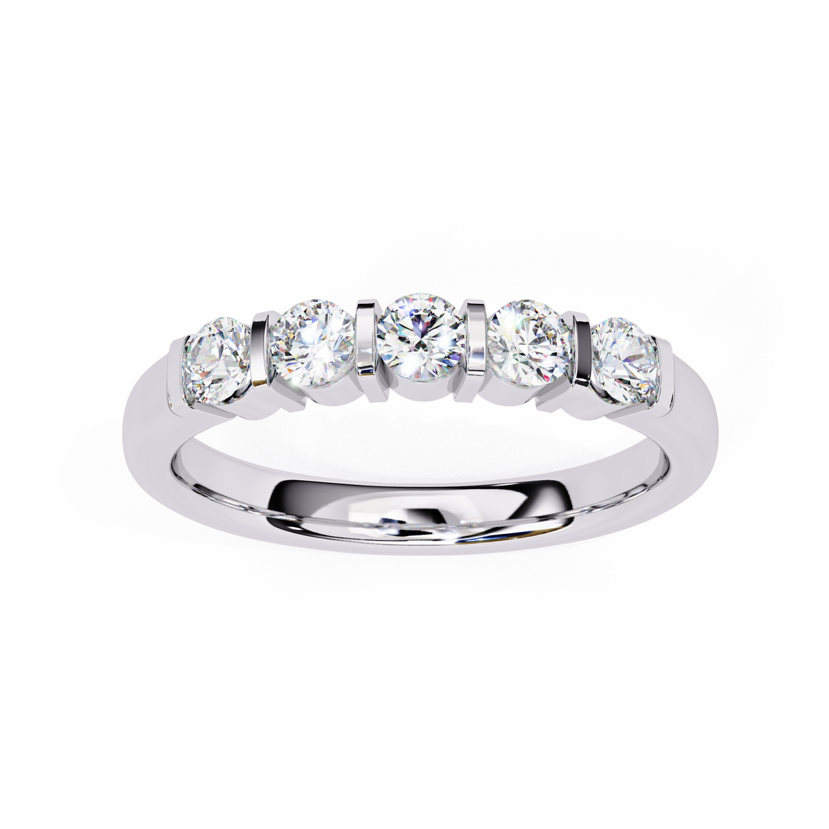 Reverra 14K Five-Stone Diamond Band Engagement Rings, CTTW-0.51