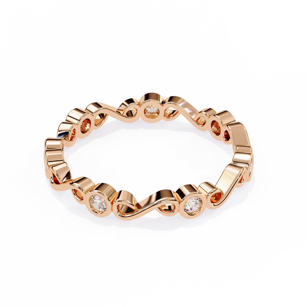 Reverra 14K Infinity Diamond Eternity Band, CTTW-0.21