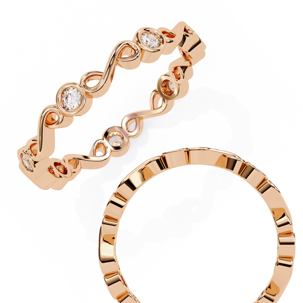 Reverra 14K Gold Round Lab Grown Diamond Infinity Eternity Band for Women, CTTW-0.21