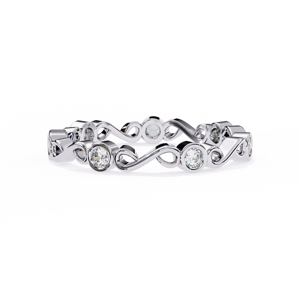 Reverra 14K Gold Round Lab Grown Diamond Infinity Eternity Band for Women, CTTW-0.21