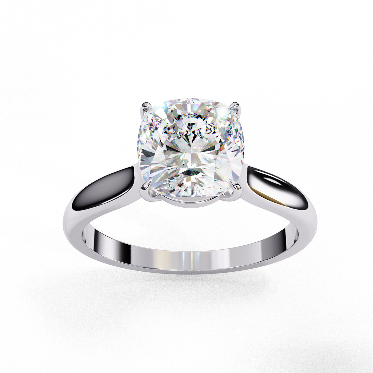 Reverra 14K Cushion Solitaire Engagement Ring, CTTW-2.65