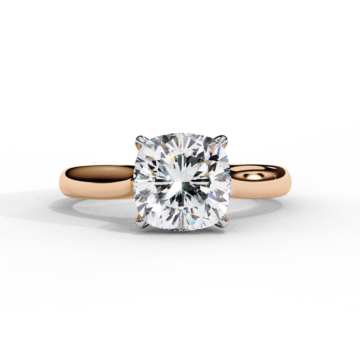 Reverra 14K Cushion Solitaire Engagement Ring, CTTW-2.65