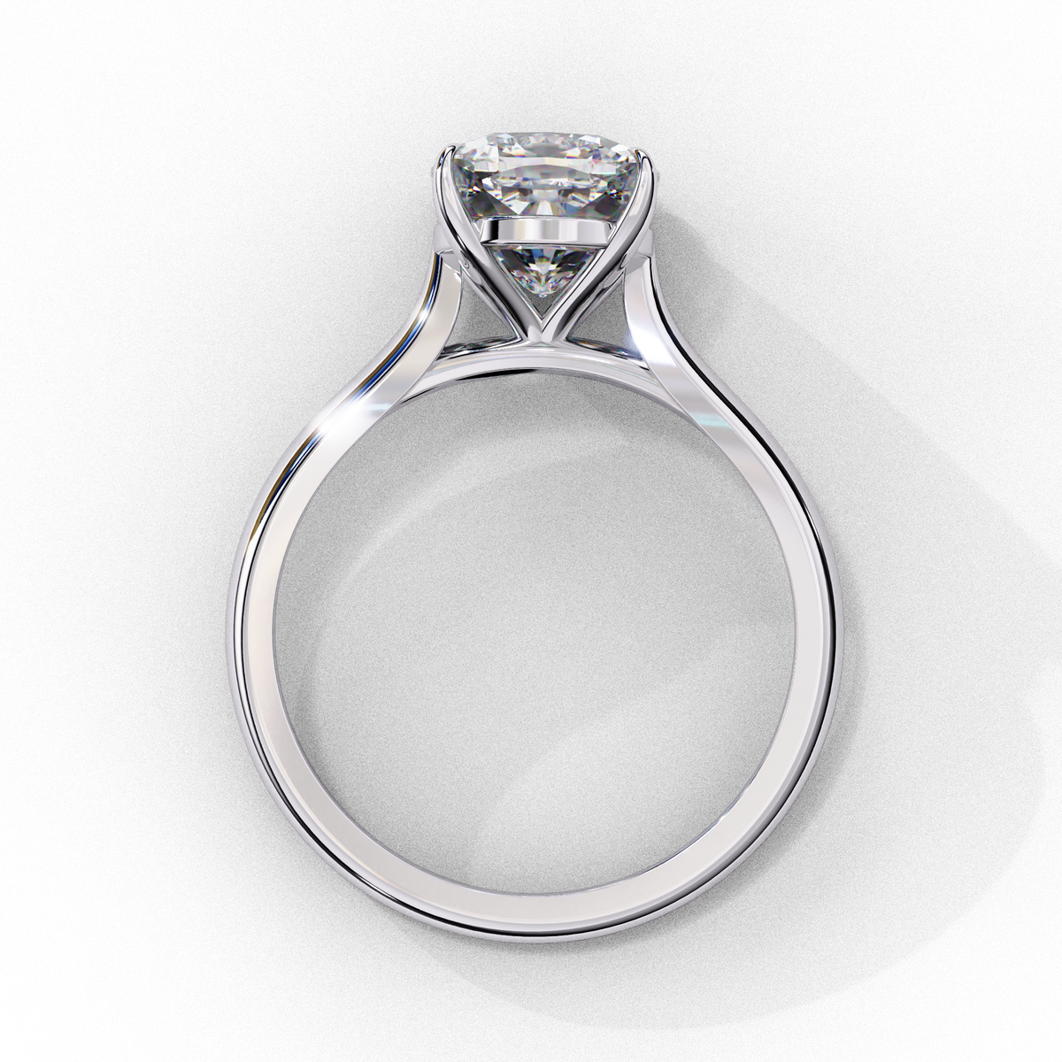Reverra 14K Cushion Solitaire Engagement Ring, CTTW-2.65