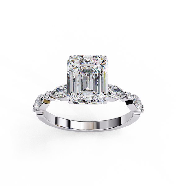 Reverra 14K Gold Emerald Lab Grown Diamond Solitaire Engagement Ring for Women, CTTW-2.53