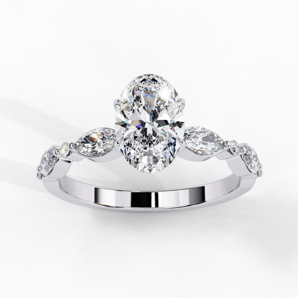 Reverra 14K Gold Oval Lab Grown Diamond Solitaire Engagement Ring for Women, CTTW-1.2 - Reverra Jewels Inc.