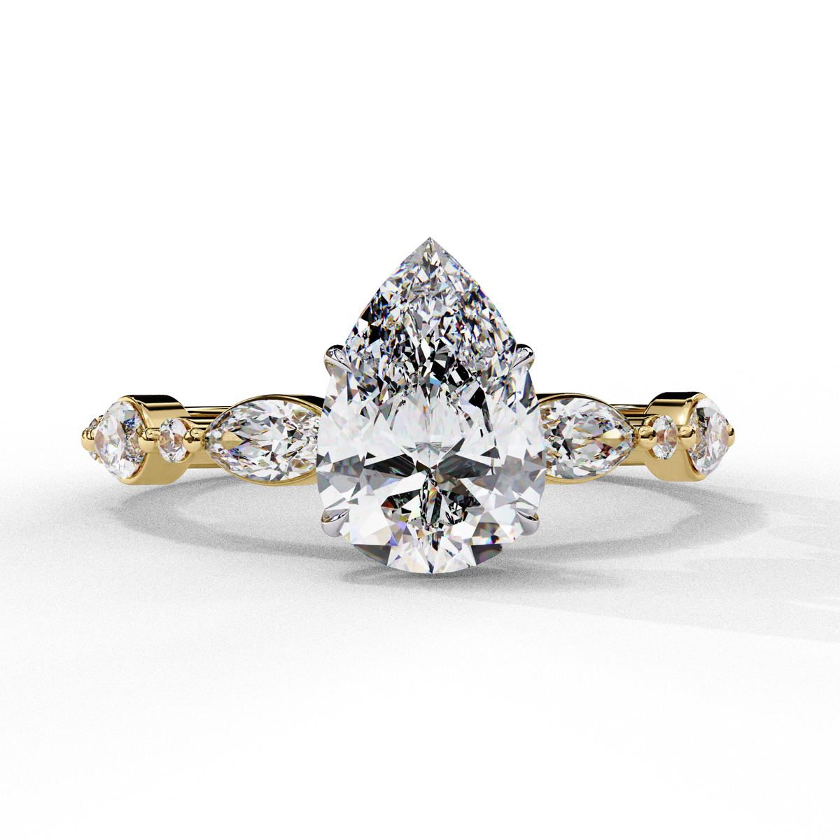 Reverra 14K Pear Solitaire Engagement Ring, CTTW-1.79