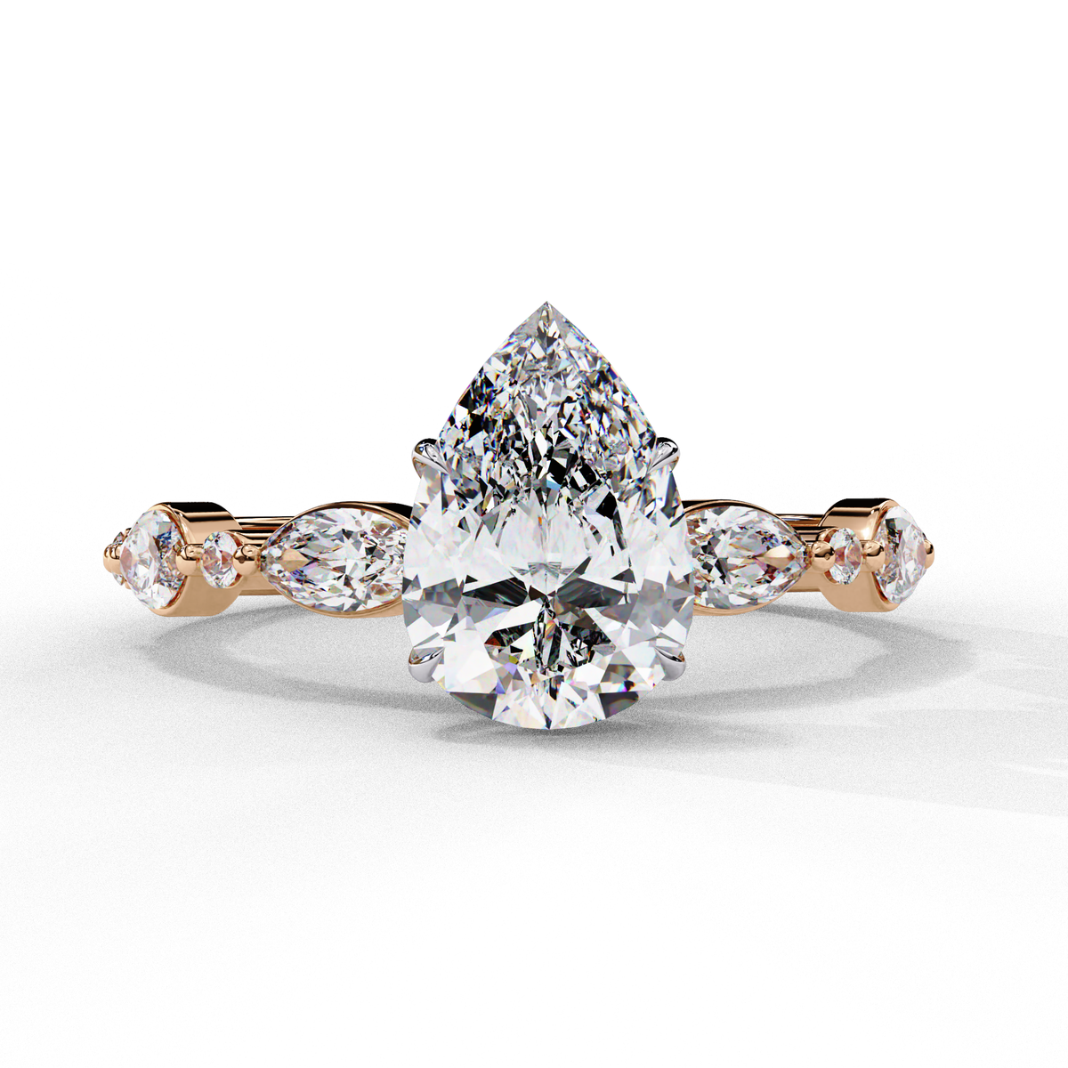 Reverra 14K Pear Solitaire Engagement Ring, CTTW-1.79