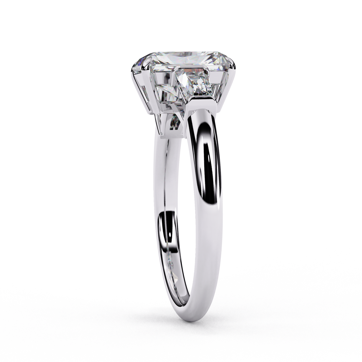 Reverra 14K Radiant Three-Stone Engagement Ring, CTTW-3.13