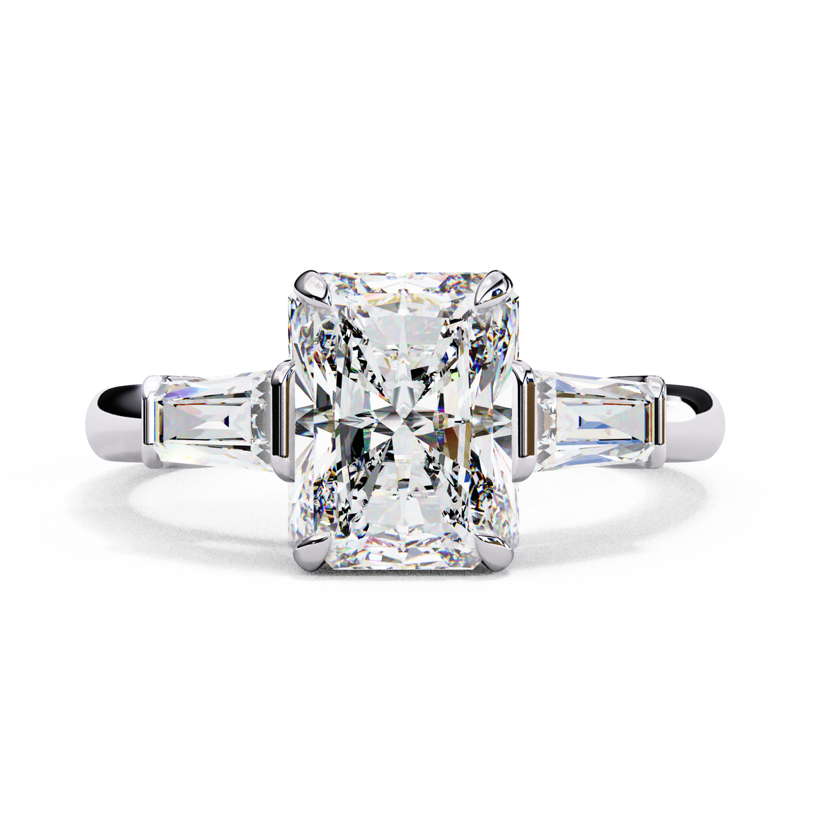 Reverra 14K Radiant Three-Stone Engagement Ring, CTTW-3.13