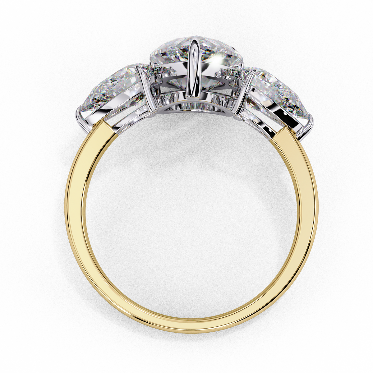 Reverra 14K Pear Three-Stone Engagement Ring, CTTW-2.97