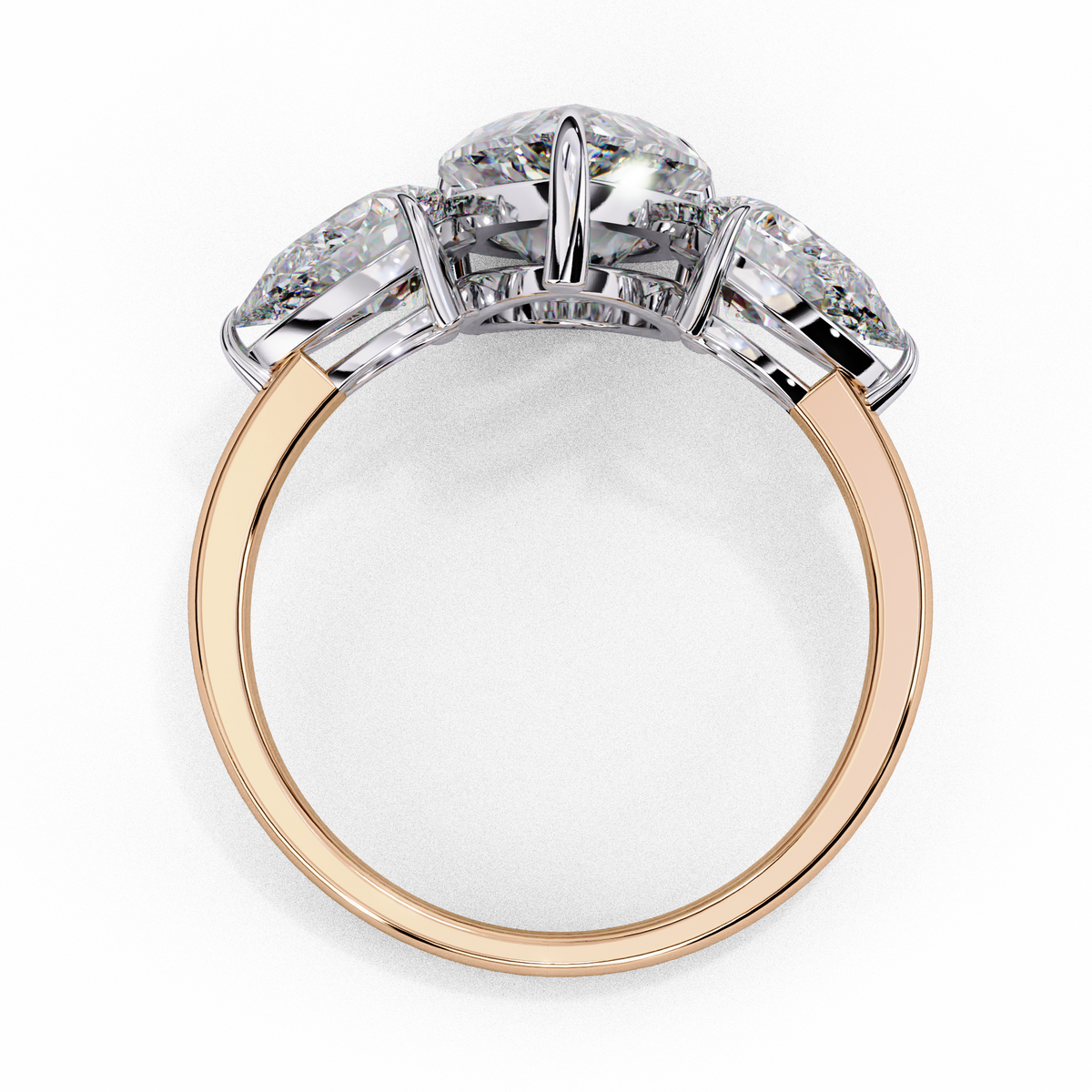 Reverra 14K Pear Three-Stone Engagement Ring, CTTW-2.97