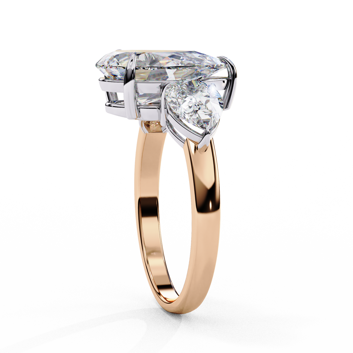 Reverra 14K Pear Three-Stone Engagement Ring, CTTW-2.97