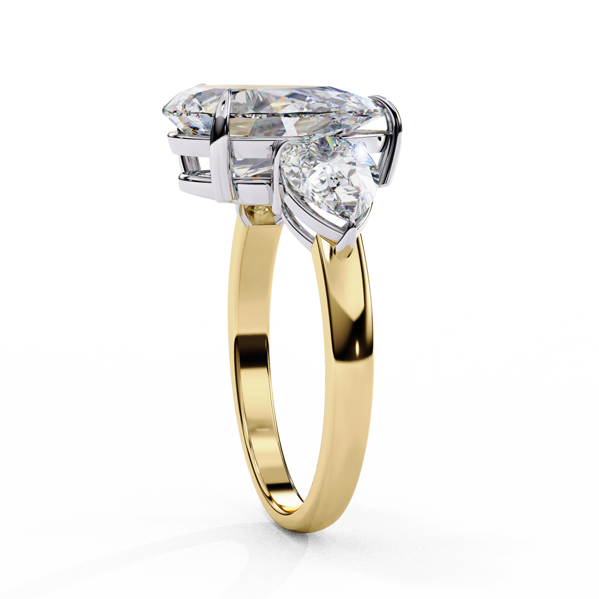 Reverra 14K Pear Three-Stone Engagement Ring, CTTW-2.97