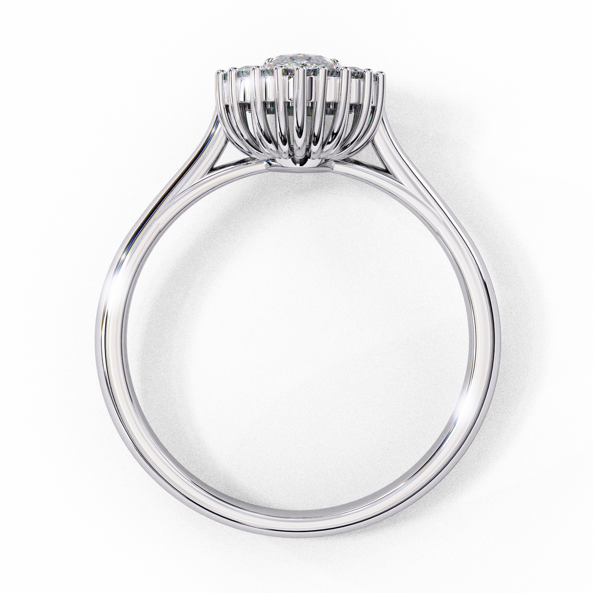 Reverra 14K Marquise Halo Engagement Ring with Diamond Surround, CTTW-0.65