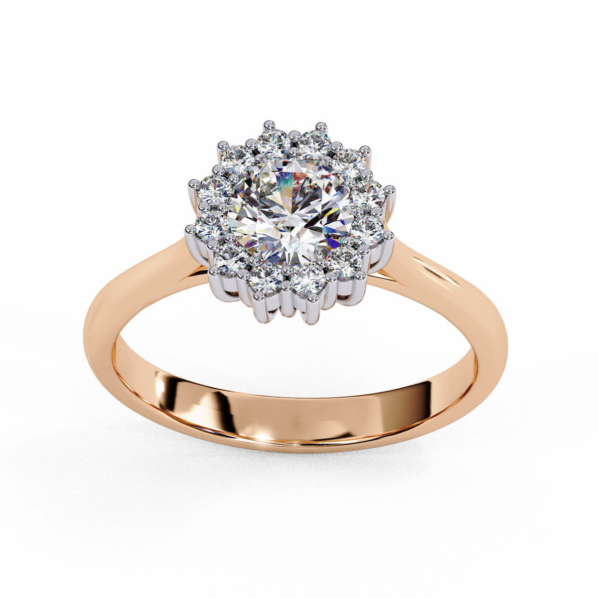 Reverra 14K Round Halo Engagement Ring, CTTW-2.04