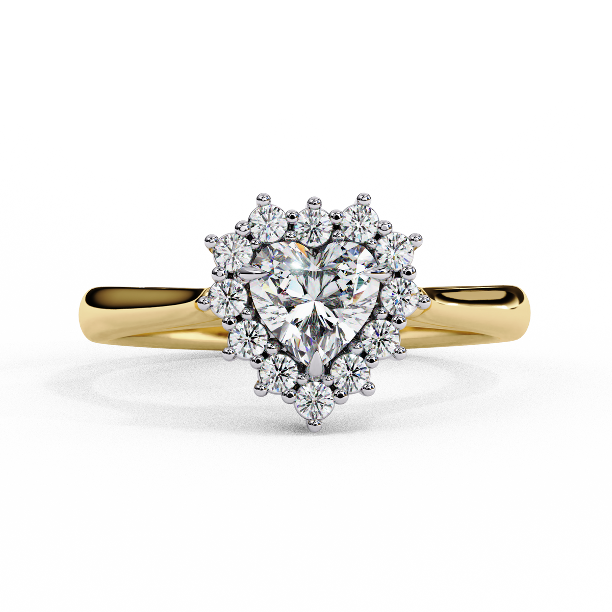 Reverra 14K Heart Halo Engagement Ring, CTTW-2.06
