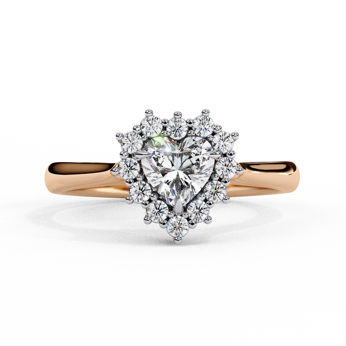 Reverra 14K Heart Halo Engagement Ring, CTTW-2.06