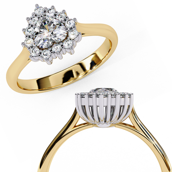 Reverra 14K Gold Heart & Round Lab Grown Diamond Engagement Ring for Women, CTTW-2.06
