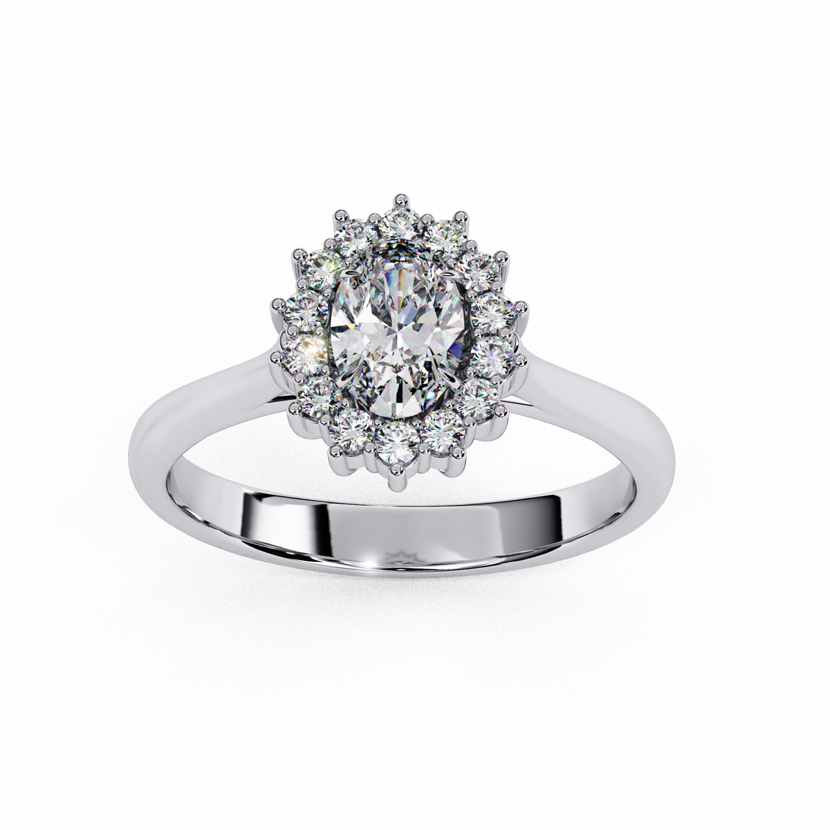 Reverra 14K Oval Halo Diamond Engagement Ring, CTTW-2.04