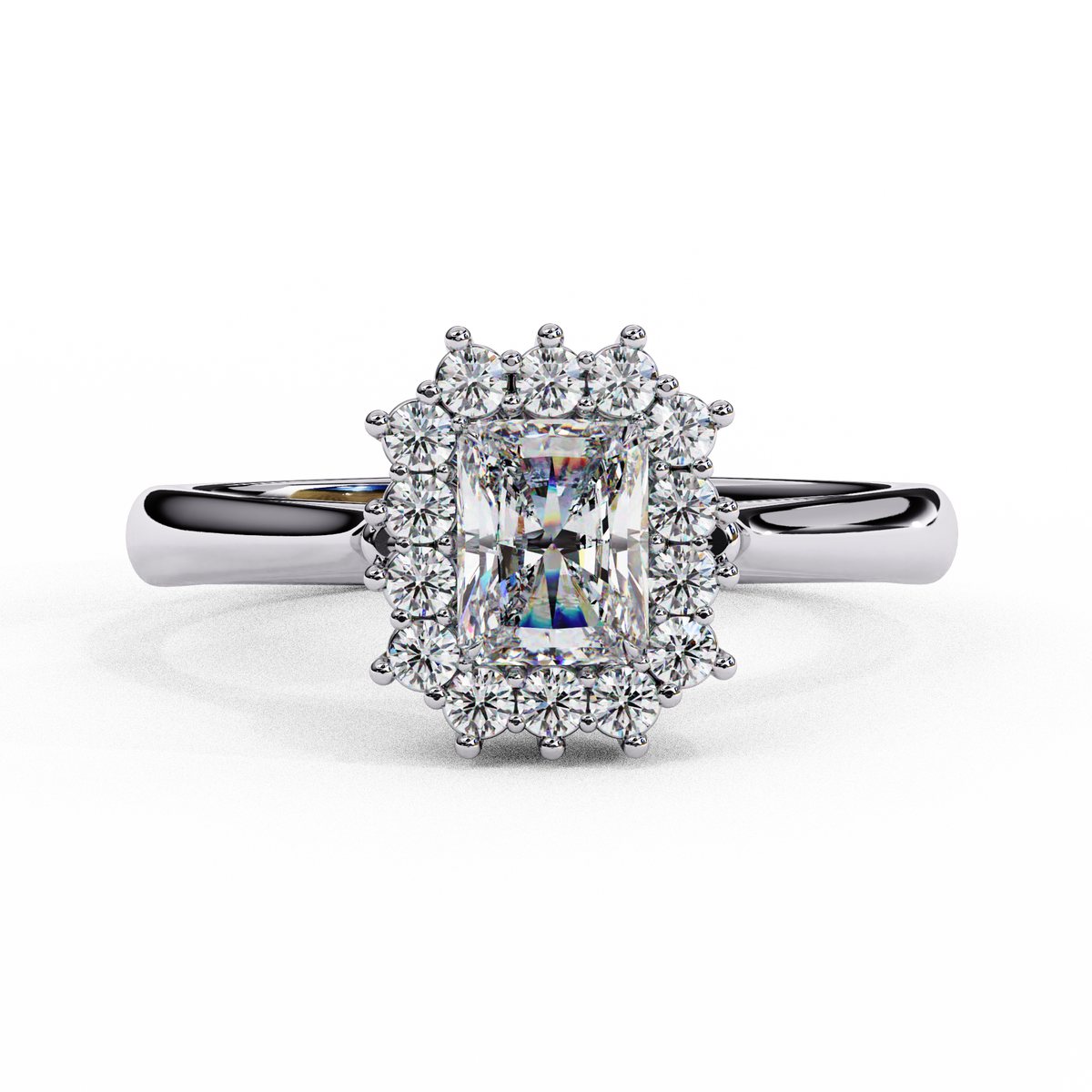Reverra 14K Radiant Halo Diamond Engagement Ring, CTTW-2.04