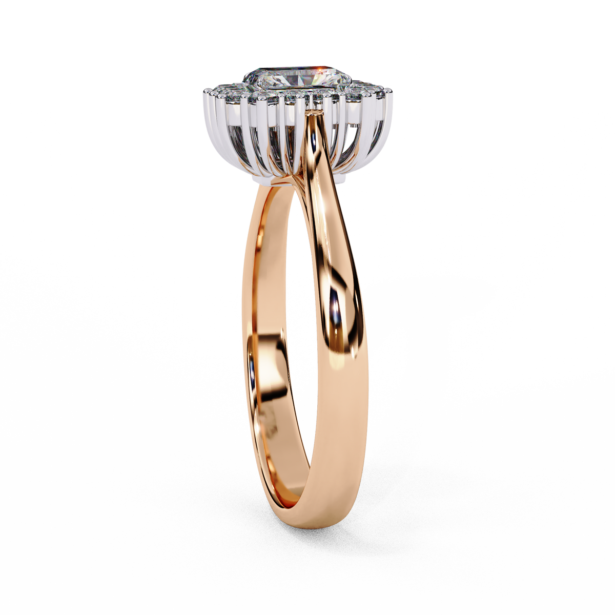 Reverra 14K Radiant Halo Diamond Engagement Ring, CTTW-2.04