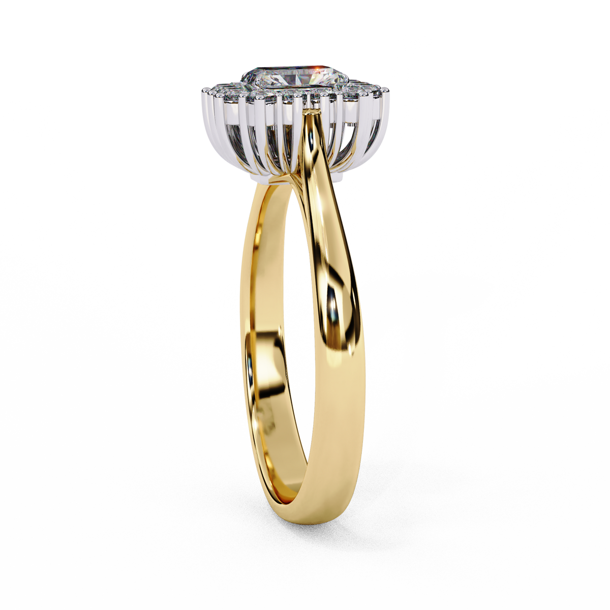 Reverra 14K Radiant Halo Diamond Engagement Ring, CTTW-2.04