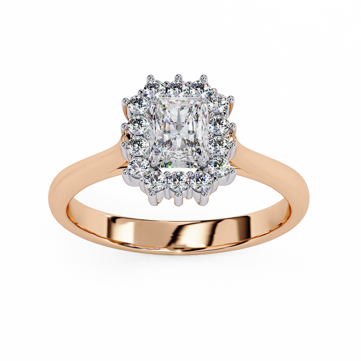 Reverra 14K Radiant Halo Diamond Engagement Ring, CTTW-2.04