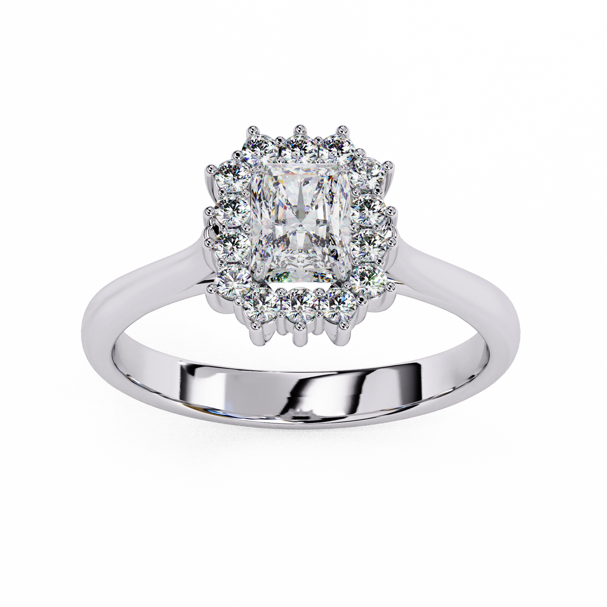 Reverra 14K Radiant Halo Diamond Engagement Ring, CTTW-2.04