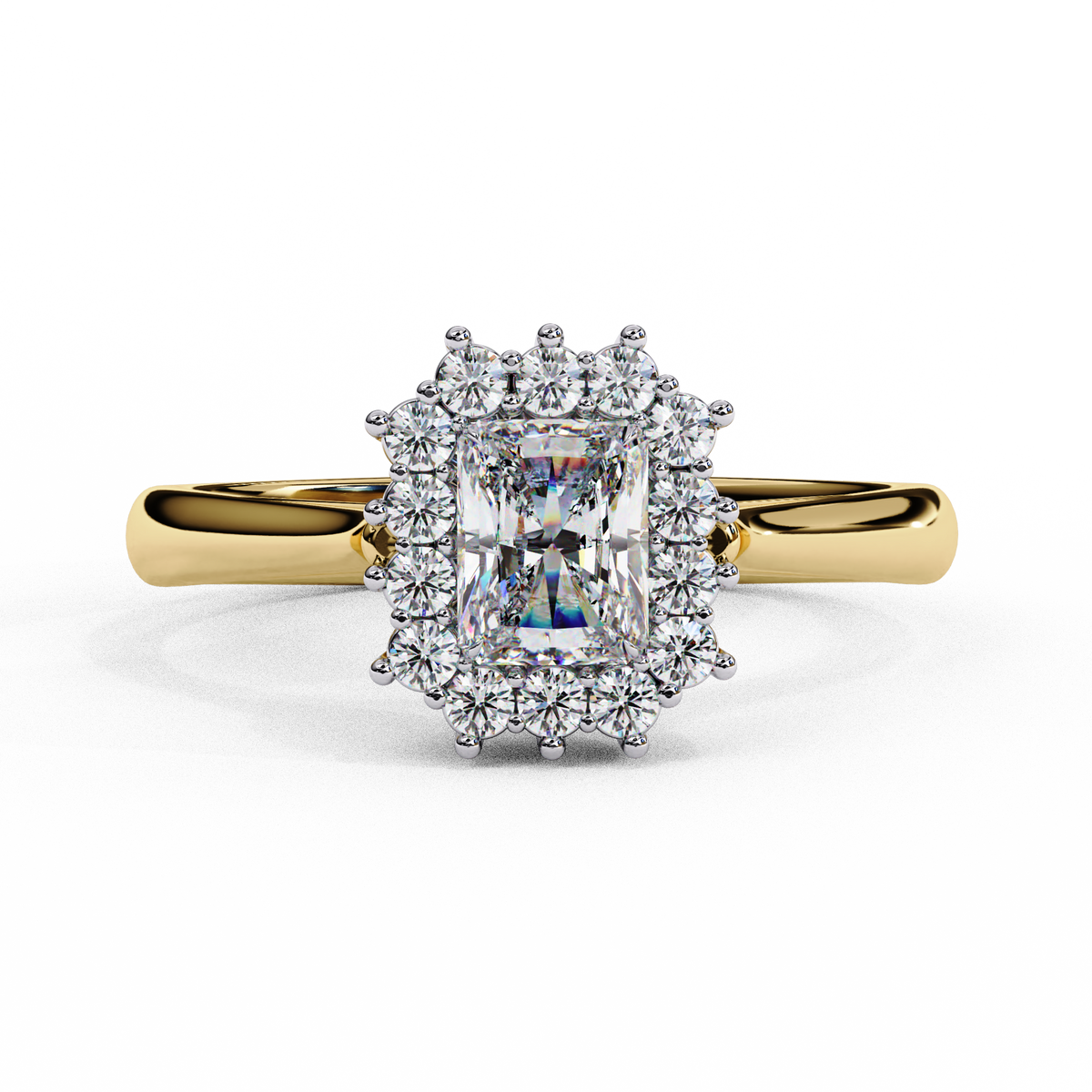 Reverra 14K Radiant Halo Diamond Engagement Ring, CTTW-2.04