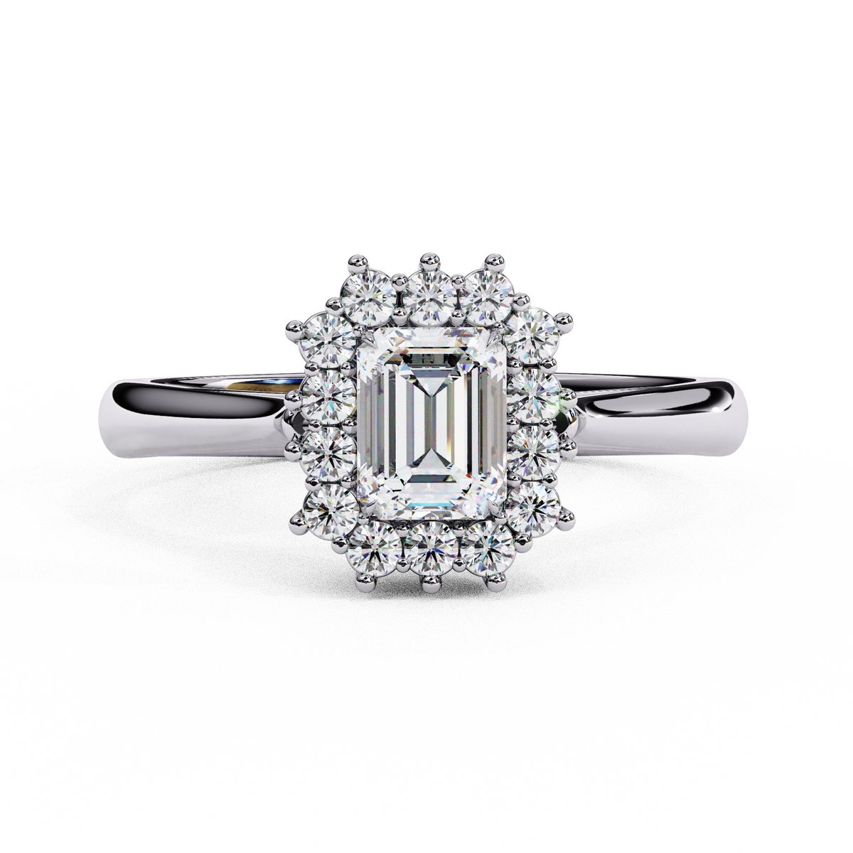 Reverra 14K Emerald Halo Diamond Engagement Ring, CTTW-0.53