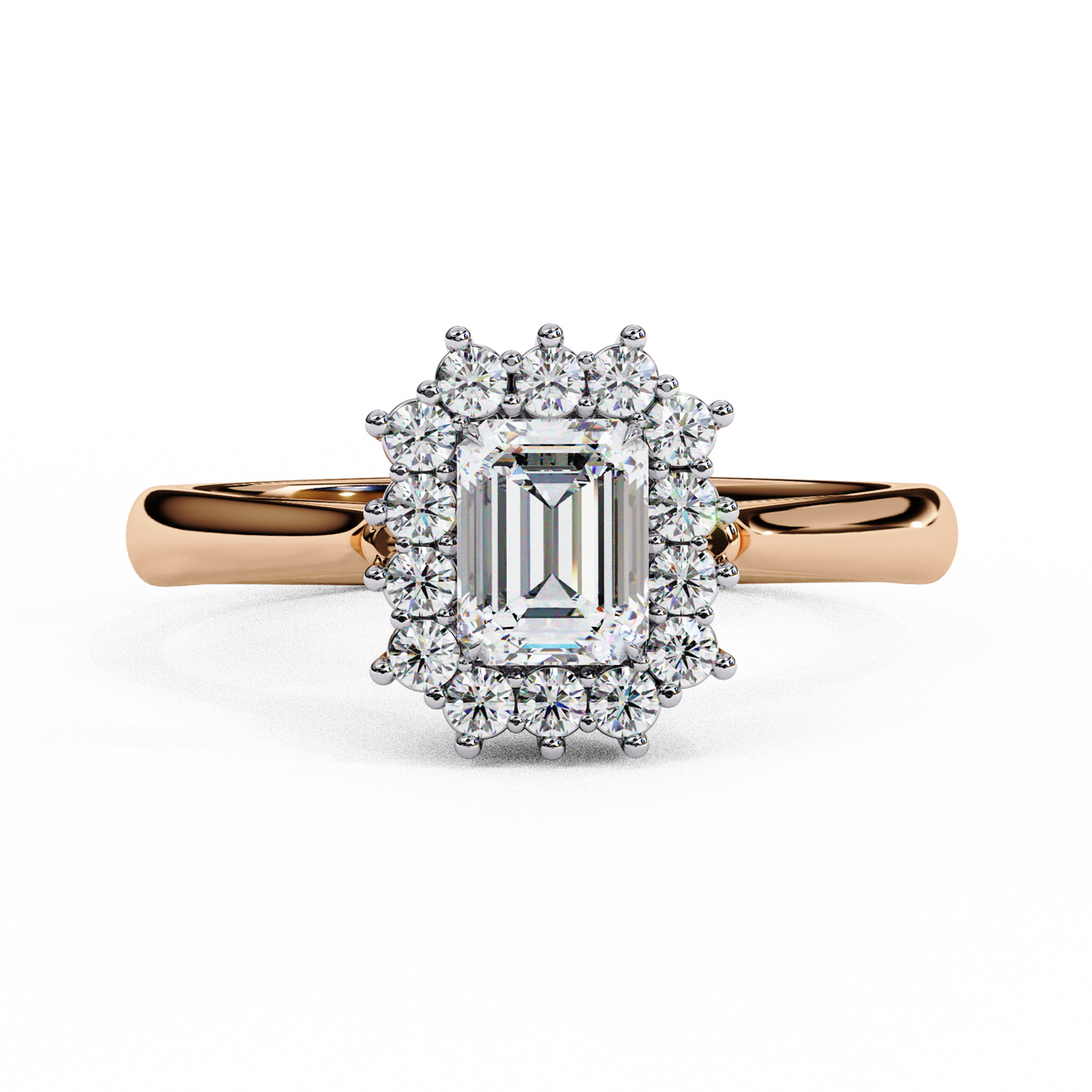 Reverra 14K Emerald Halo Diamond Engagement Ring, CTTW-0.53