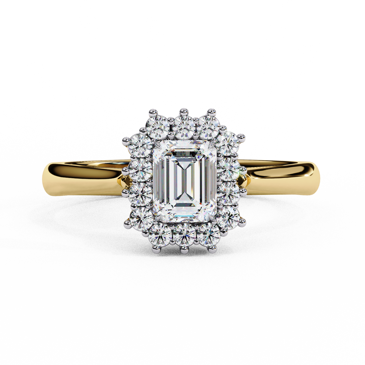 Reverra 14K Emerald Halo Diamond Engagement Ring, CTTW-0.53