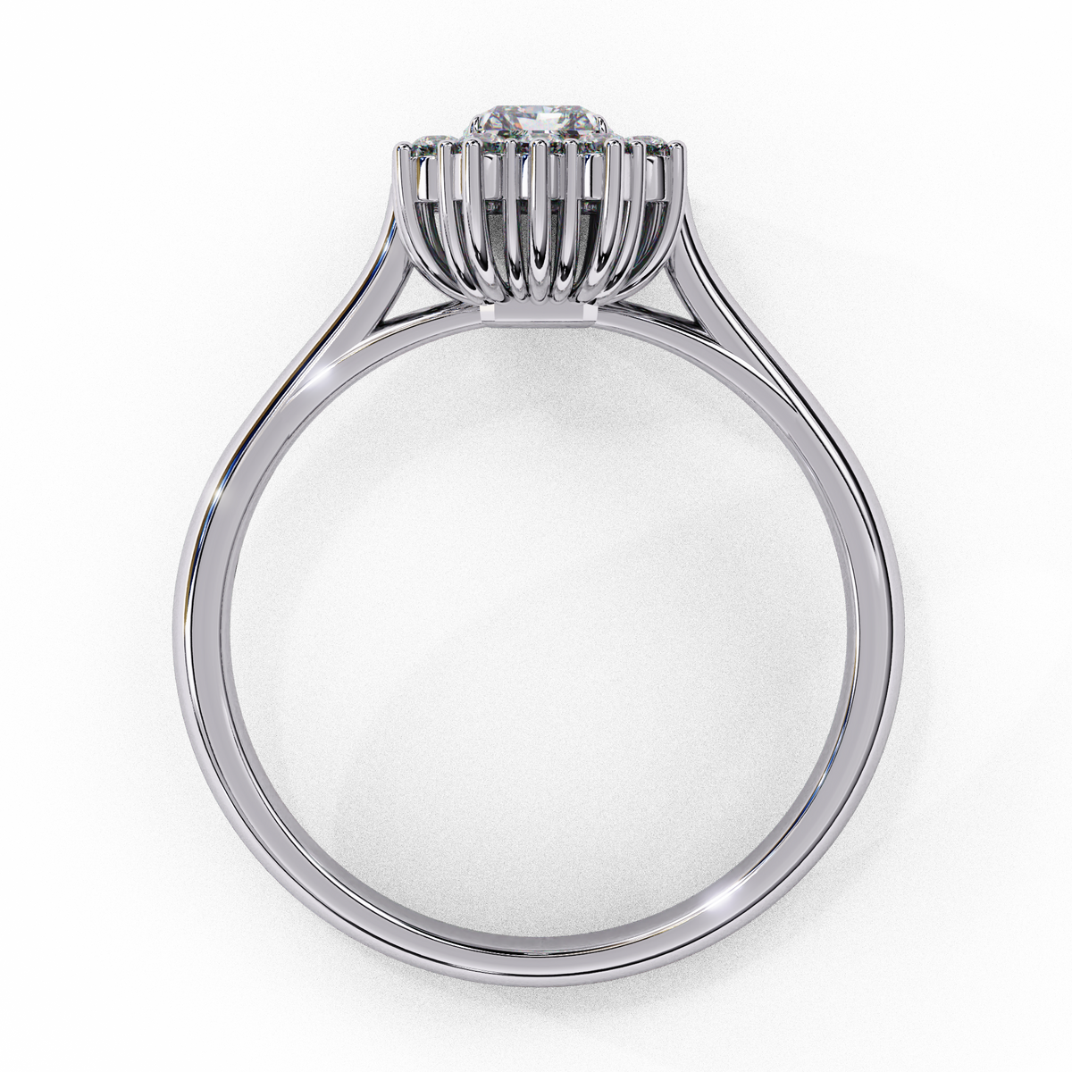 Reverra 14K Emerald Halo Diamond Engagement Ring, CTTW-0.53